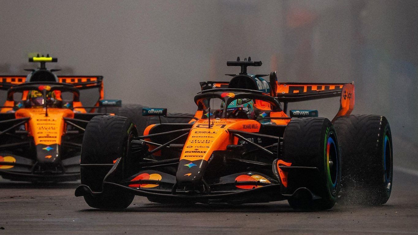 Imagem de destaque do post: Lando Norris pede desculpas à McLaren após colisão com Piastri em Singapura