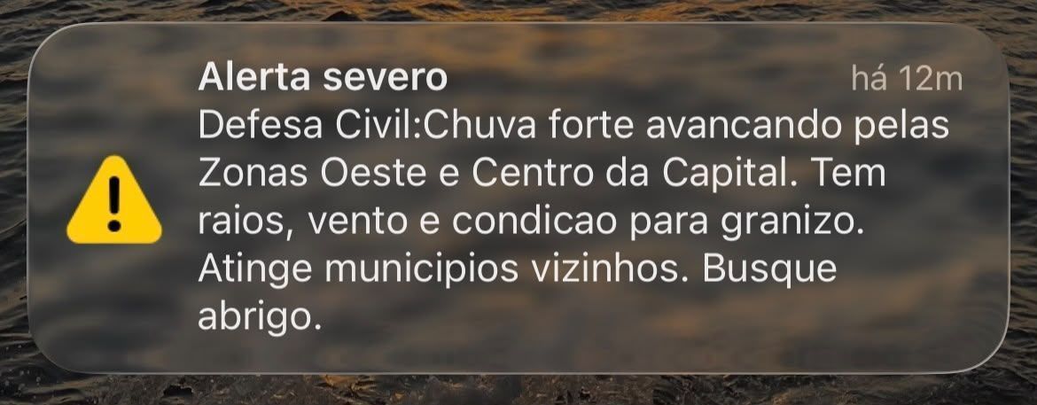 Defesa Civil emite alerta severo para chuva forte em São Paulo
