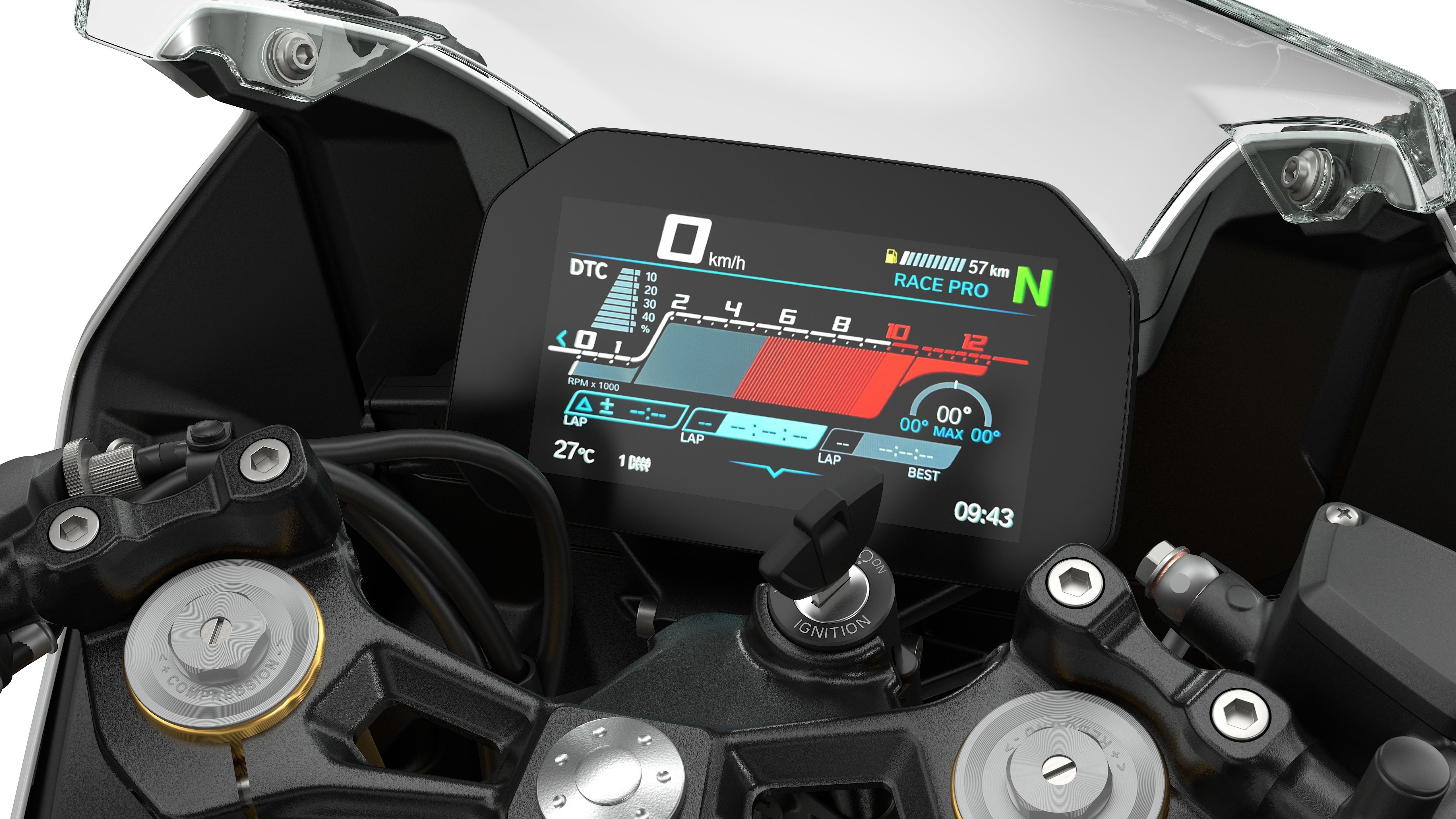 BMW F 450 RR com motor bicilíndrico de 420 cc, 177 kg, quatro versões e embreagem automática opcional é a nova porta de entrada da família RR, da S 1000 RR, e foi pensada para estrada e pista • Divulgação BMW