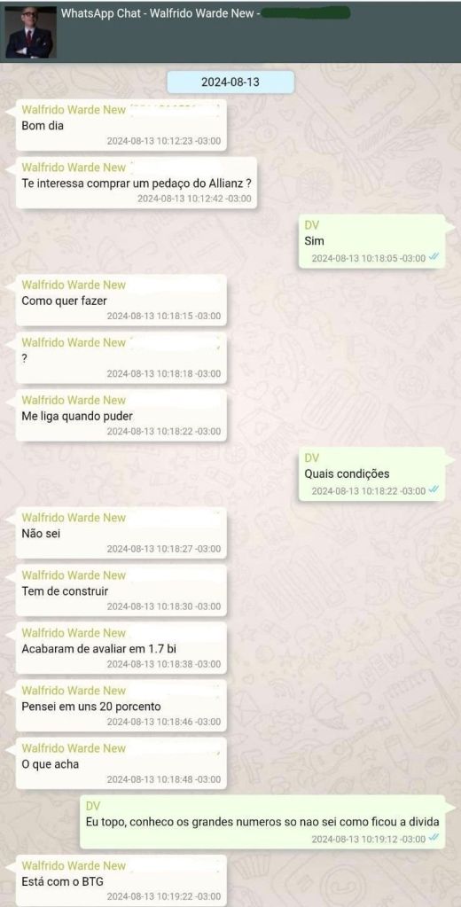 Conversa entre Daniel Vorcaro e Walfrido Warde