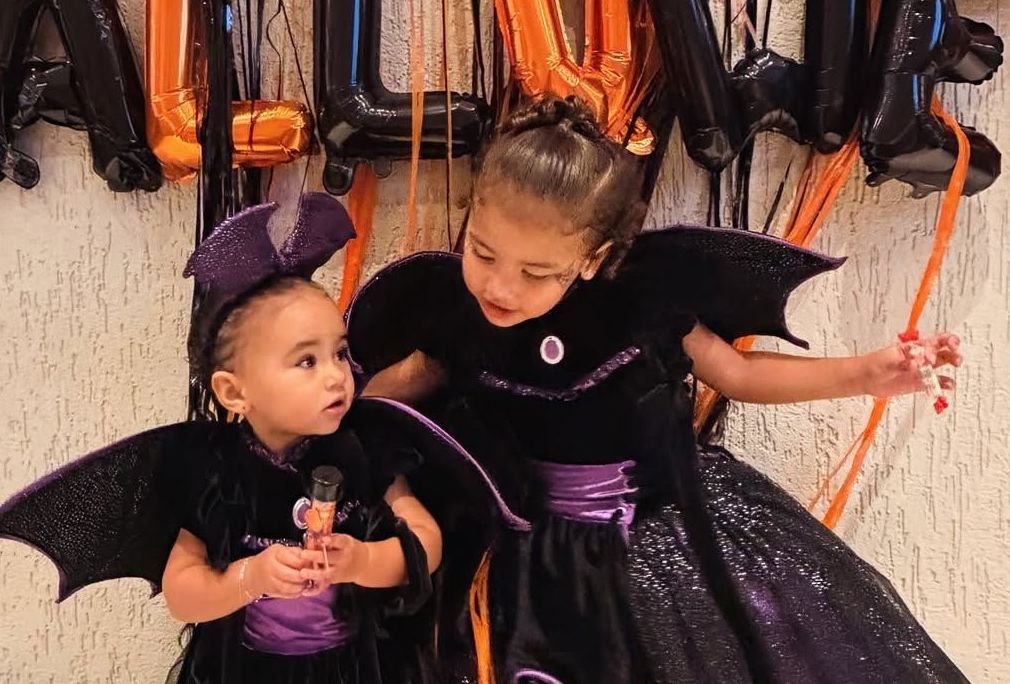 Filhas de Bruna Biancardi e Neymar Jr. aparecem fantasiadas para o Halloween