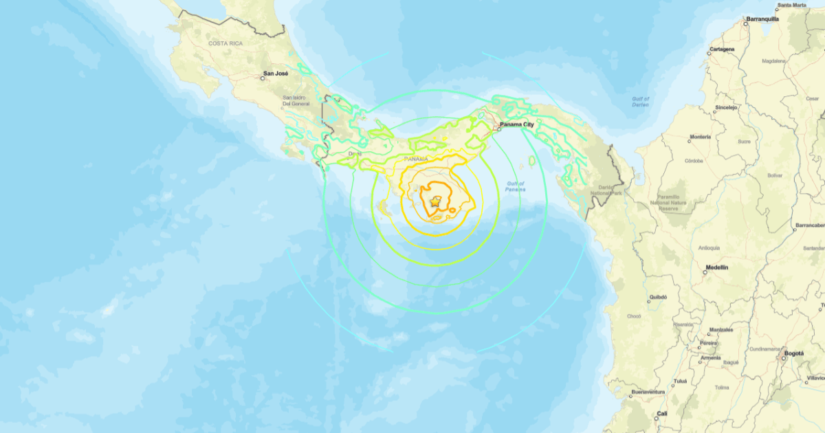 Forte terremoto de magnitude 7,7 é sentido no Panamá