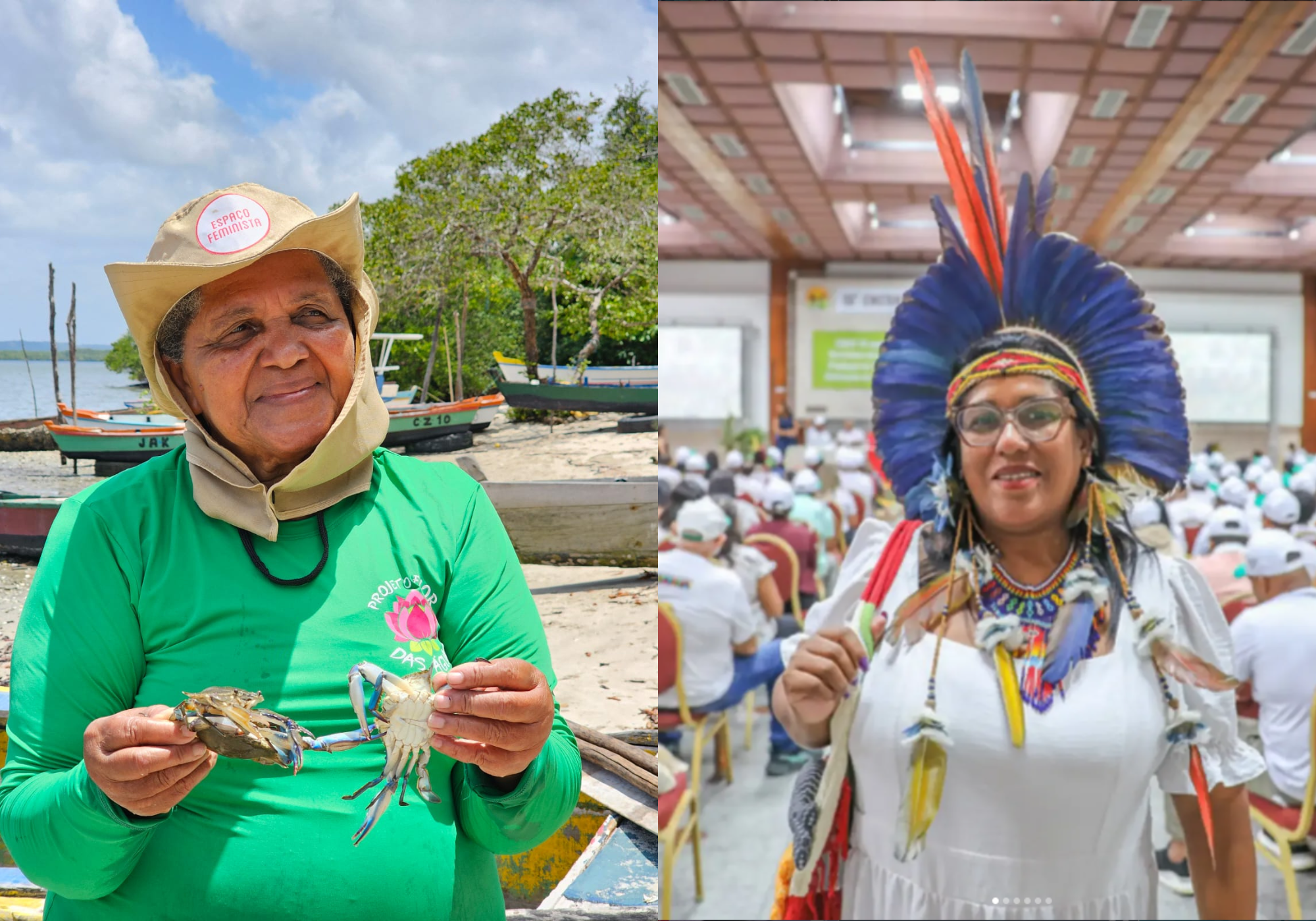 Joana Mousinho e Luena Pataxó, pescadoras artesanais homenageadas na FAO