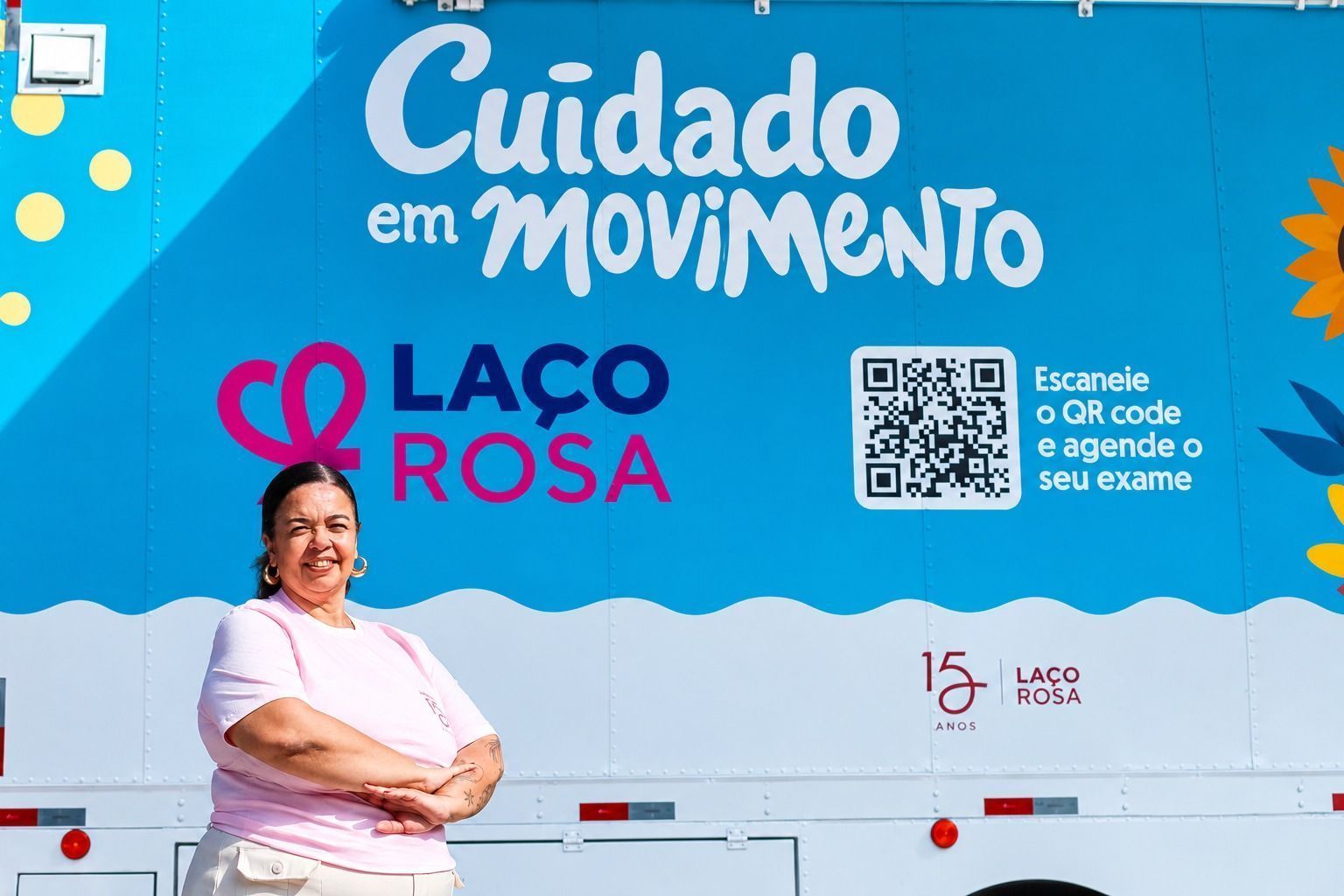 Caminhão Mamógrafo da Fundação Laço Rosa • Divulgação/Laço Rosa