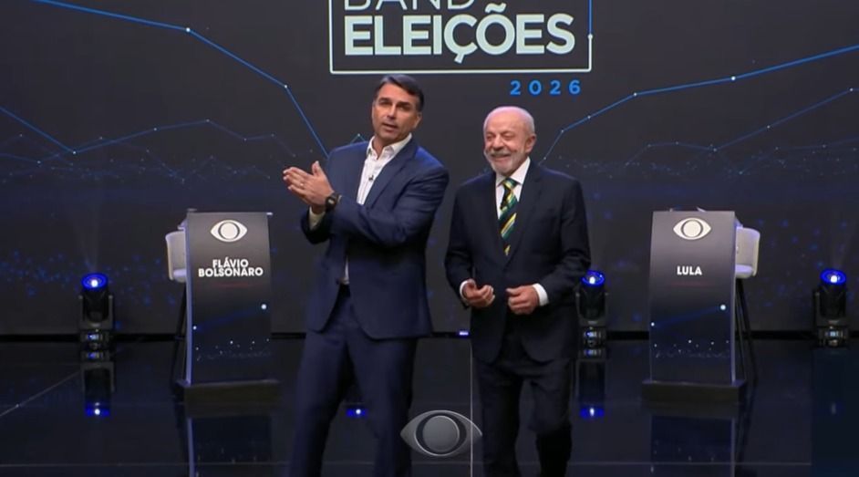 Flávio e Lula em debate na Band