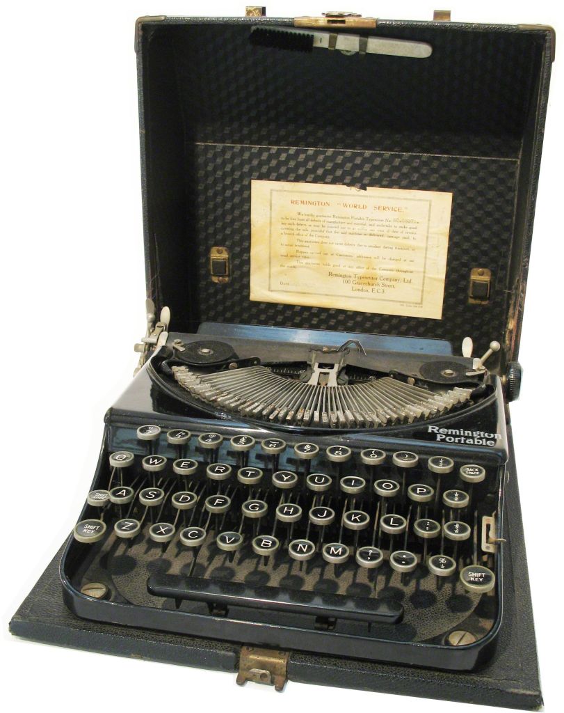 A máquina de escrever Remington de Christie, de 1937, funcionava como um laptop, permitindo que ela escrevesse a partir de sítios arqueológicos