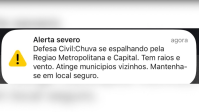 Defesa Civil emite alerta de chuva para Região Metropolitana de São Paulo