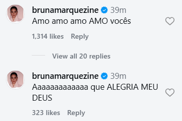 Bruna Marquezine celebra anúncio de gravidez de Sasha e João Lucas