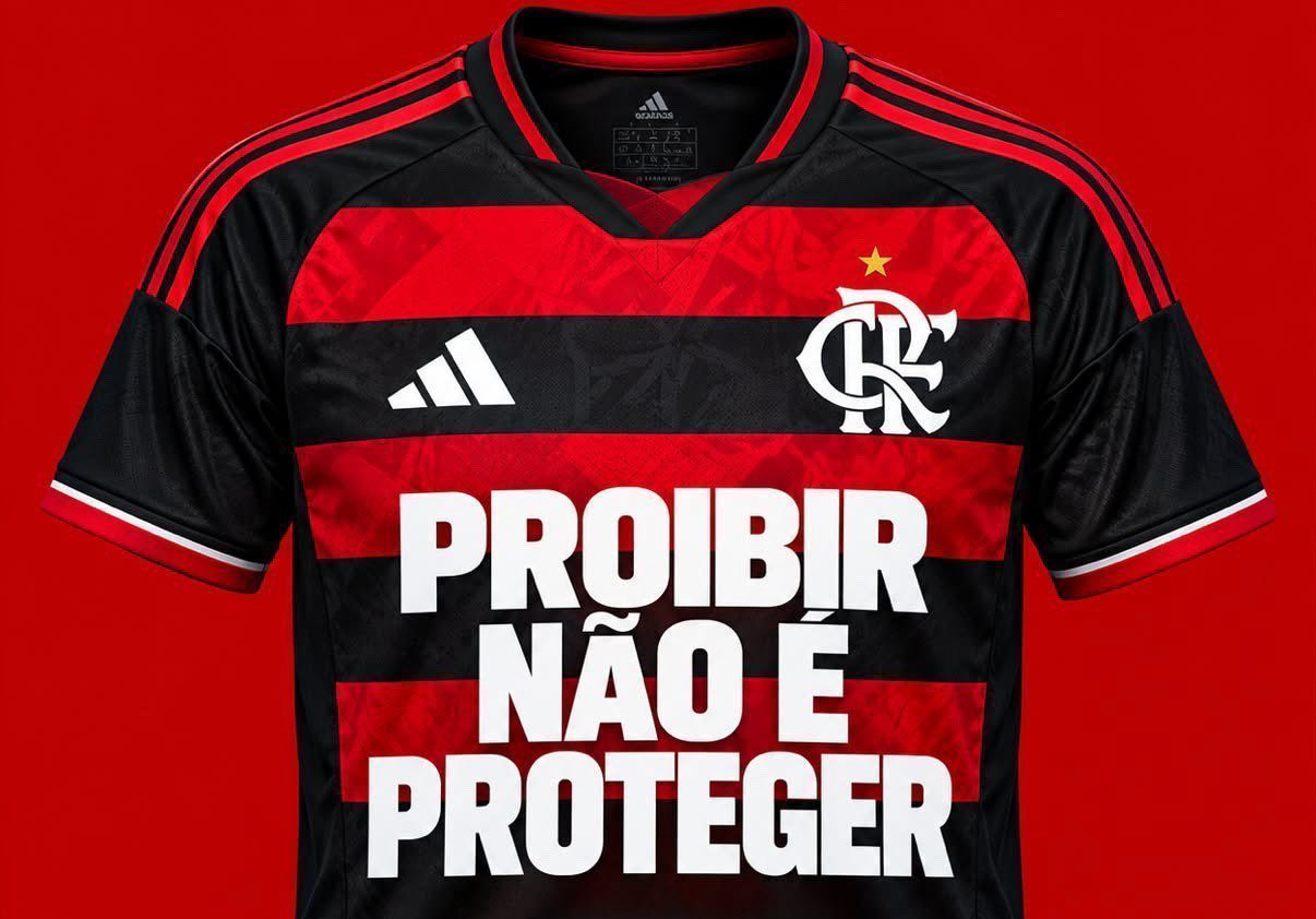 Imagem de destaque do post: Flamengo protesta em camisa contra a MP das bets: "Proibir não é proteger"