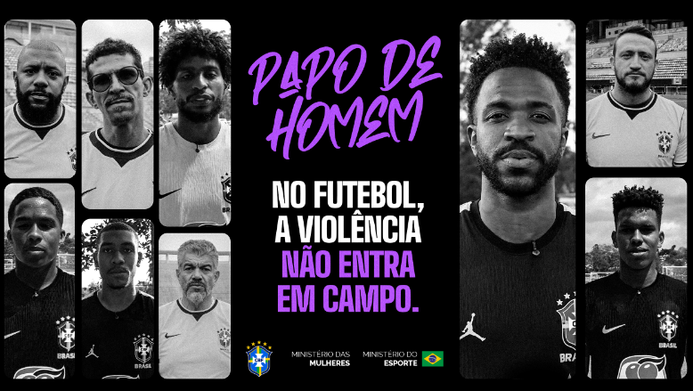 Jogadores da Seleção Brasileira participam de ação da CBF contra a violência às mulheres