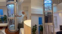 Carlos Alberto de Nóbrega se surpreende com elevador em casa após ter alta