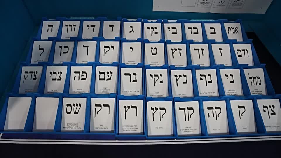 Cédulas para eleição legislativa de Israel