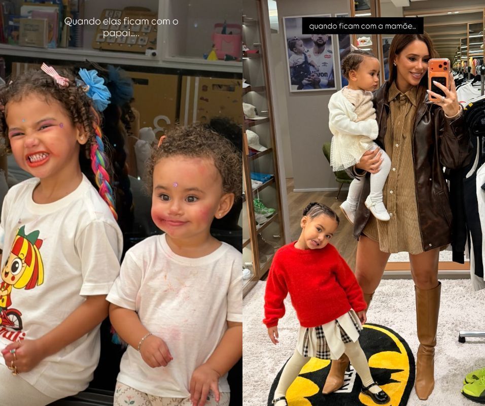 Bruna e Neymar são pais de Mavie e Mel, e estão a espera da terceira menina • Instagram/Bruna Biancardi
