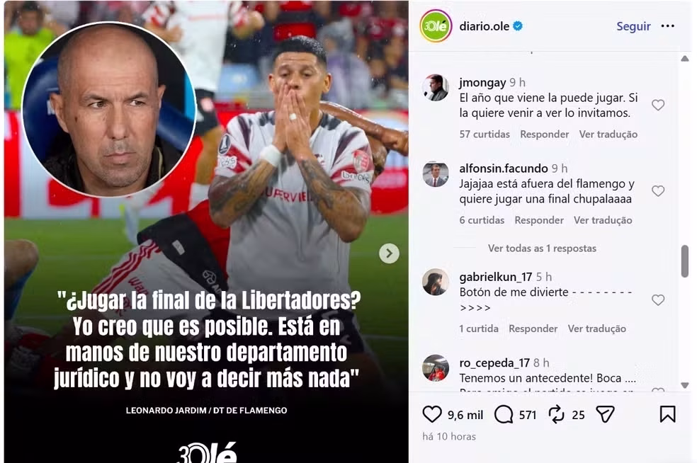 Diretor do Estudiantes desafia Jardim para assistir final da Libertadores