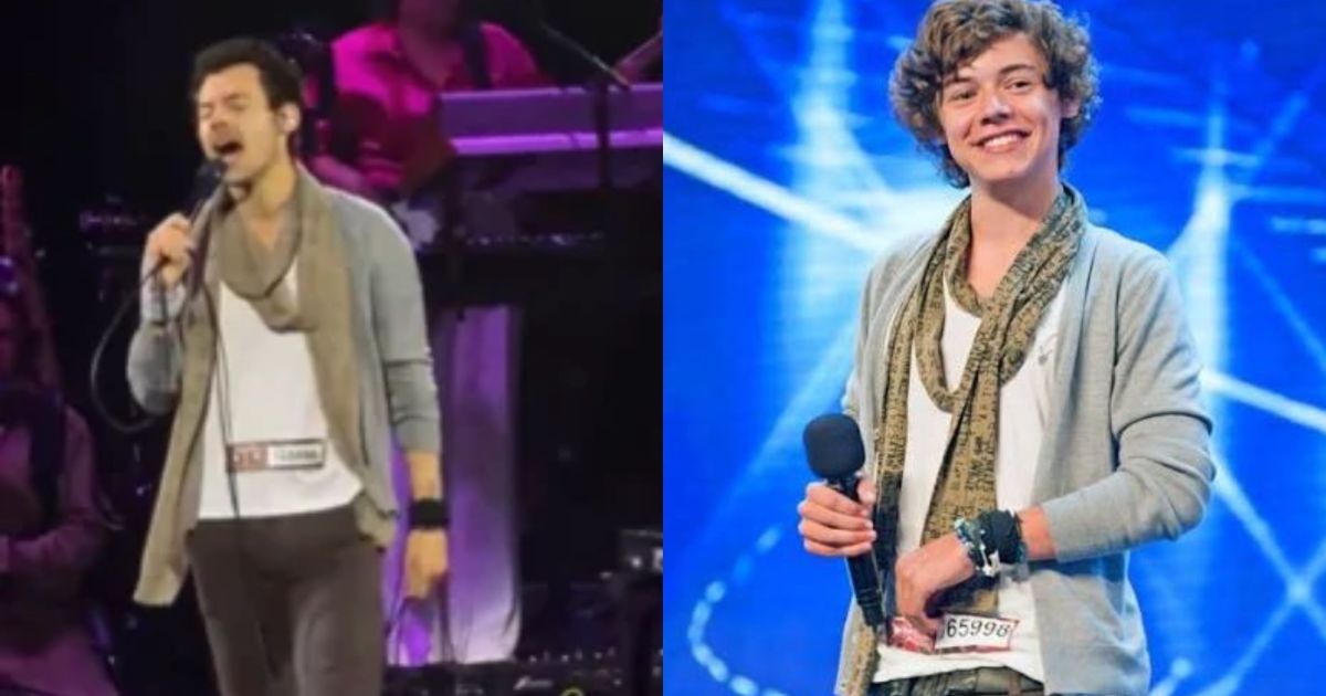 Harry Styles usa mesmo look da audição do “X-Factor” em show em Nova York