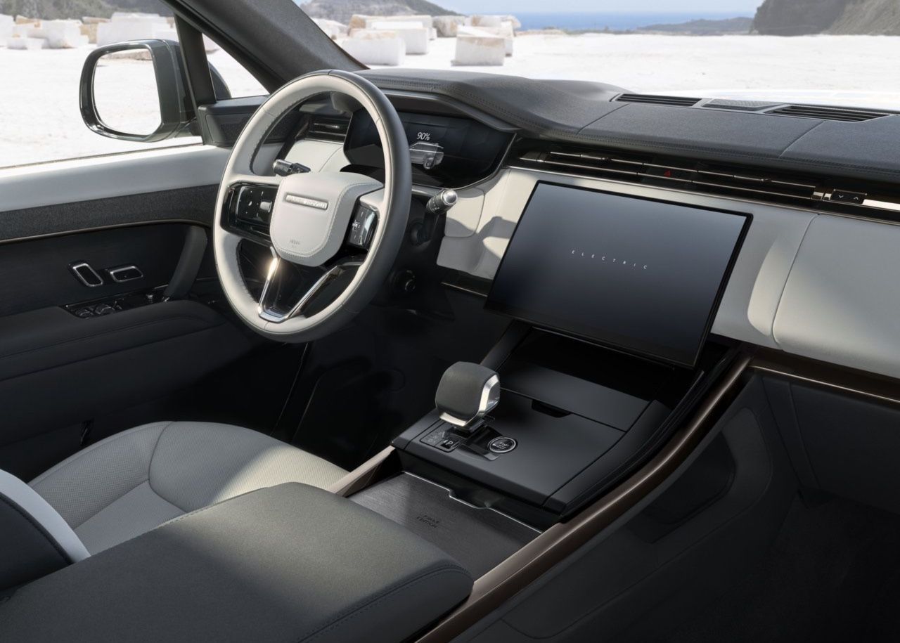 Interior do Range Rover Sport elétrico • Divulgação