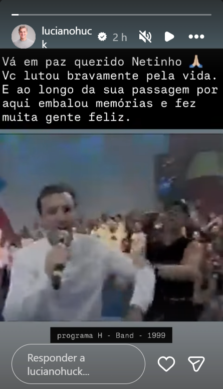 Luciano Huck publicou mensagem em homenagem a Netinho • Instagram/Luciano Huck