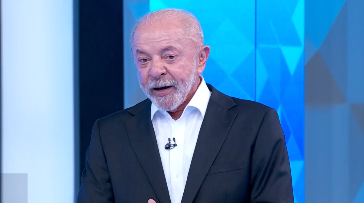 Presidente Luiz Inácio Lula da Silva (PT) no debate da TV Globo