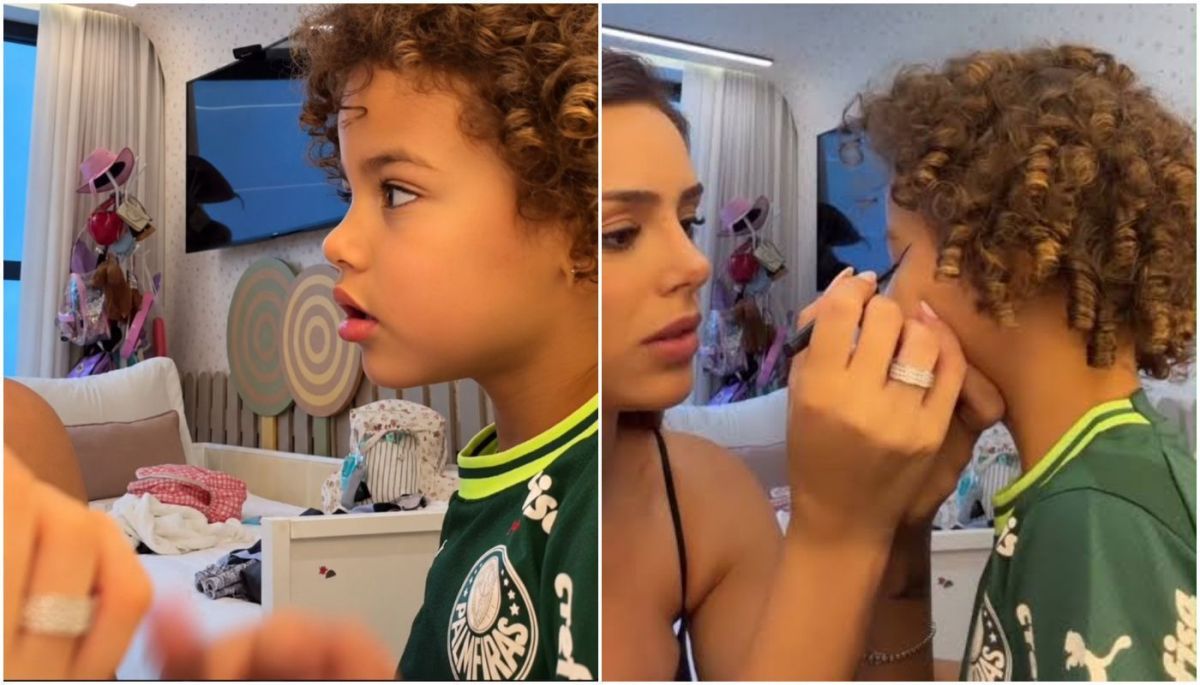 Biancardi irrita Neymar ao vestir filha com blusa do Palmeiras; veja