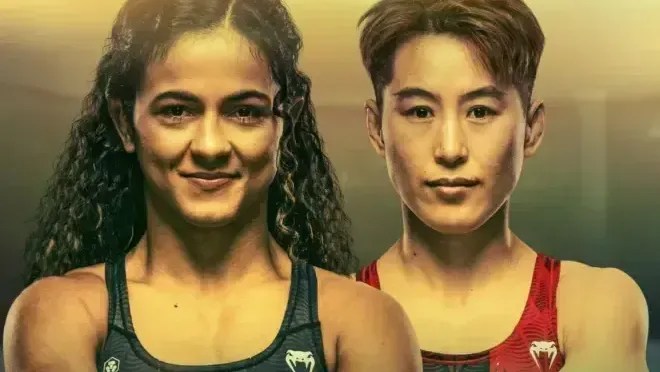 Natália Silva, campeã do UFC, desfila com cinturão em Contagem