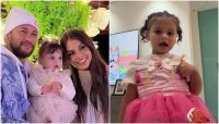 Mãe da 3ª filha de Neymar mostra pequena agradecendo presente de Gabigol