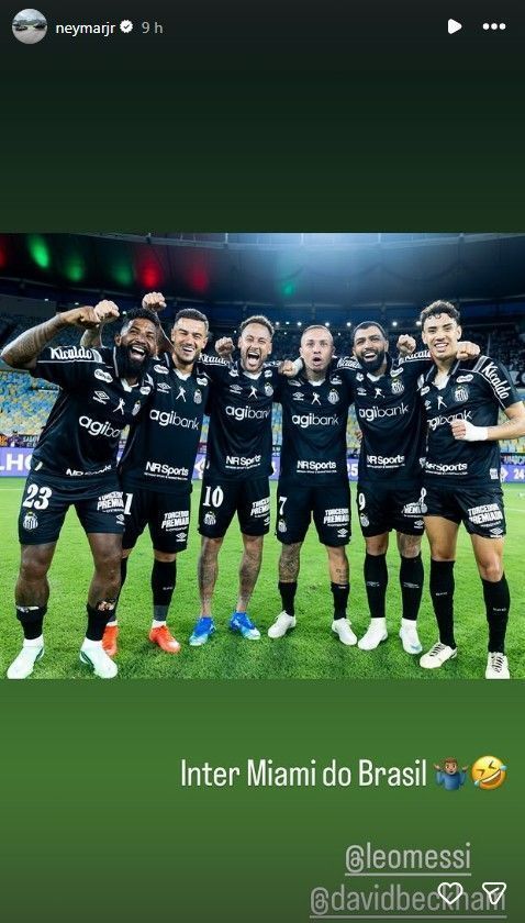 Neymar chama Santos de “Inter Miami do Brasil” e marca Messi em postagem
