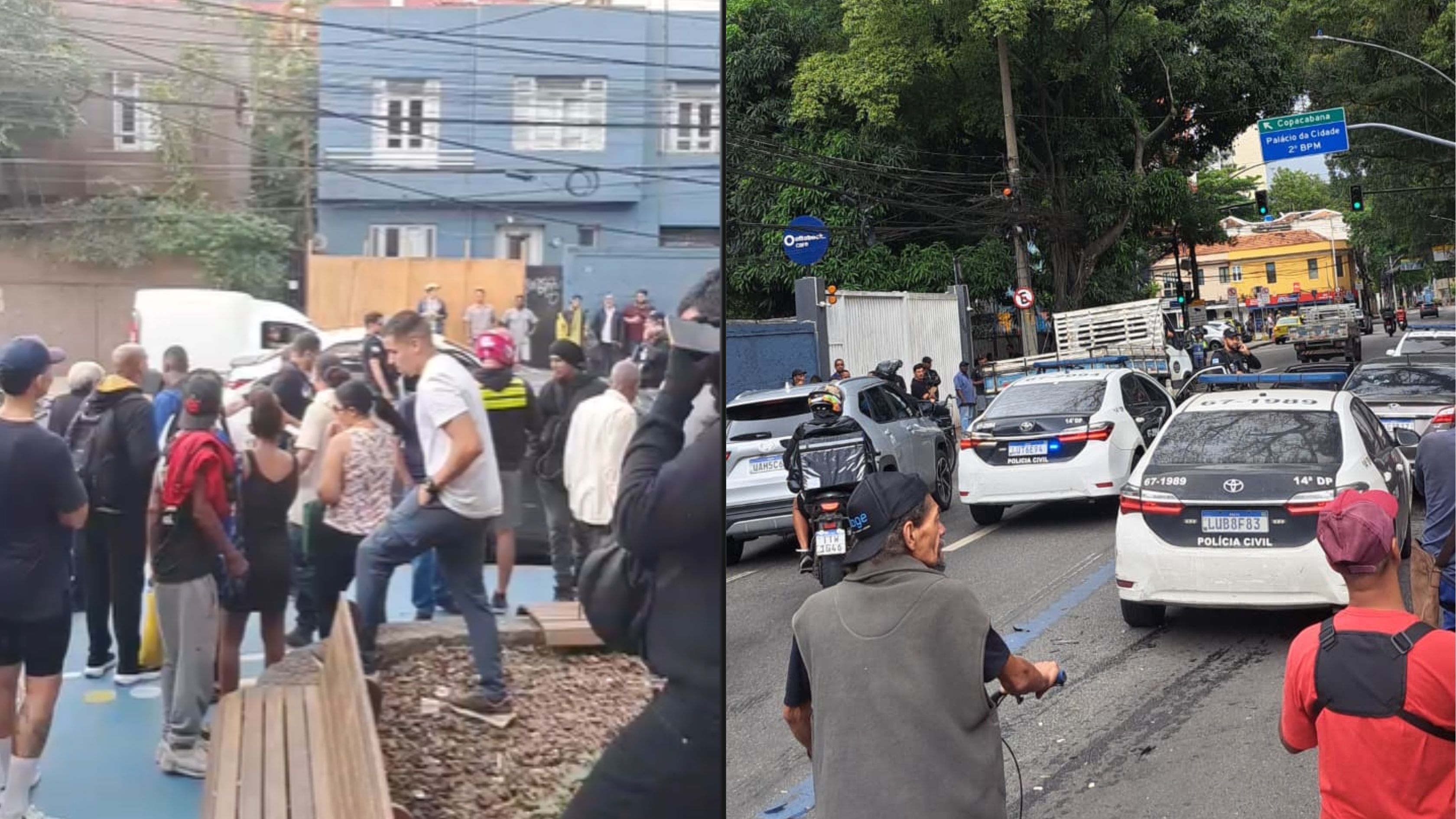 Rua São Clemente, em Botafogo, na Zona Sul do Rio, teve uma faixa interditada após perseguição policial que terminou em troca de tiros com suspeito de participação em tentativa de latrocínio contra uma idosa no Leblon.