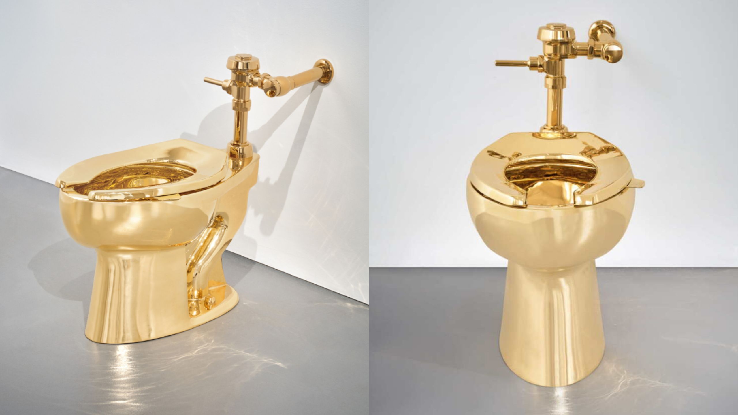Vaso sanitário feito com mais de 100 kg de ouro maciço é leiloado por US$ 10 milhões