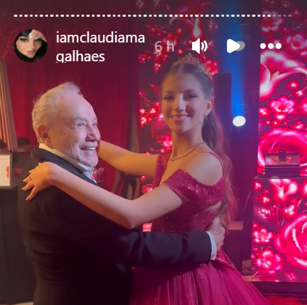 Stênio Garcia dança valsa ao lado de debutante • Instagram/ Claudia Magalhes