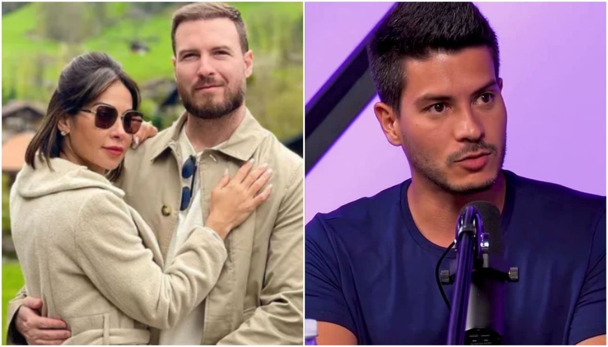 Após término, Arthur Aguiar e Jheny se beijam e revelam sexo do bebê