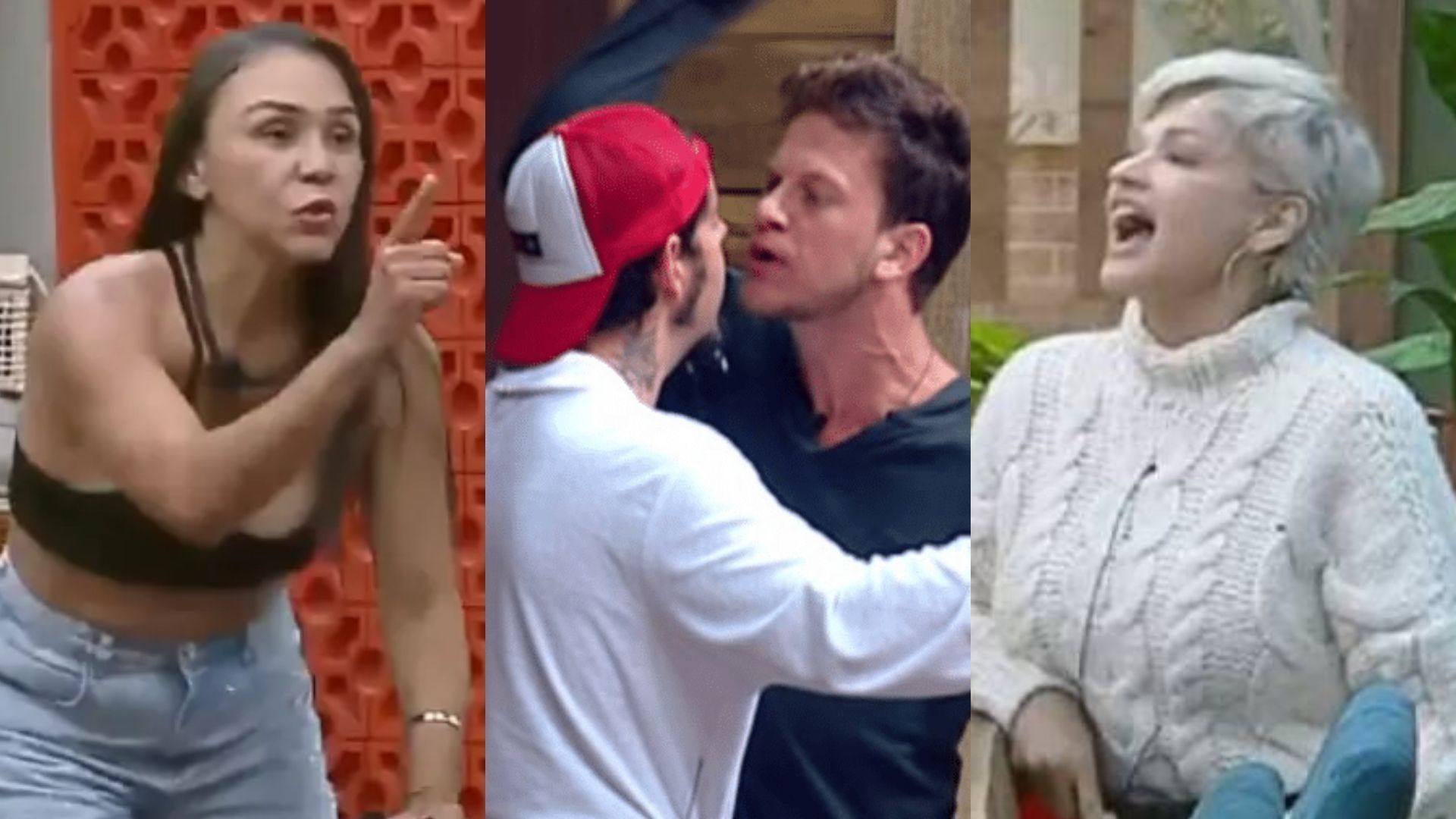 Montagem com fotos de integrantes de "A Fazenda"