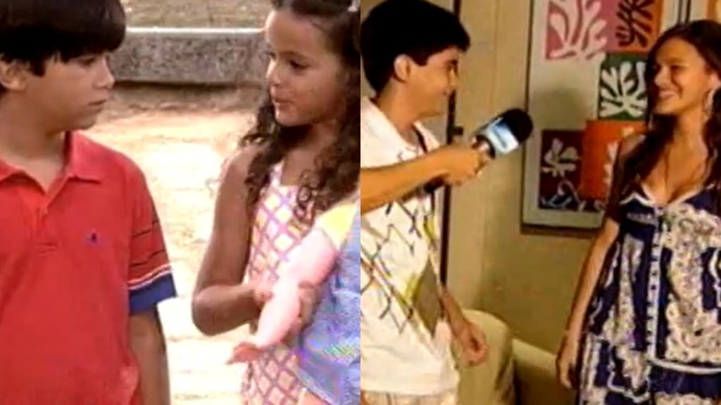 Foto de Victor Cugula e Bruna Marquezine na adolescência