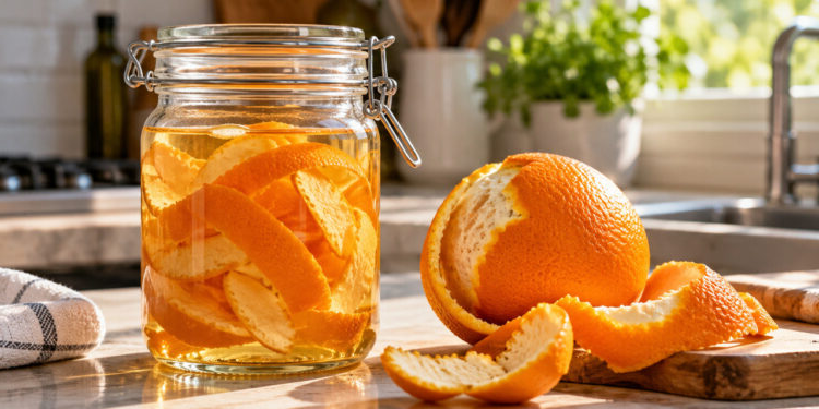 casca de laranja e vinagre