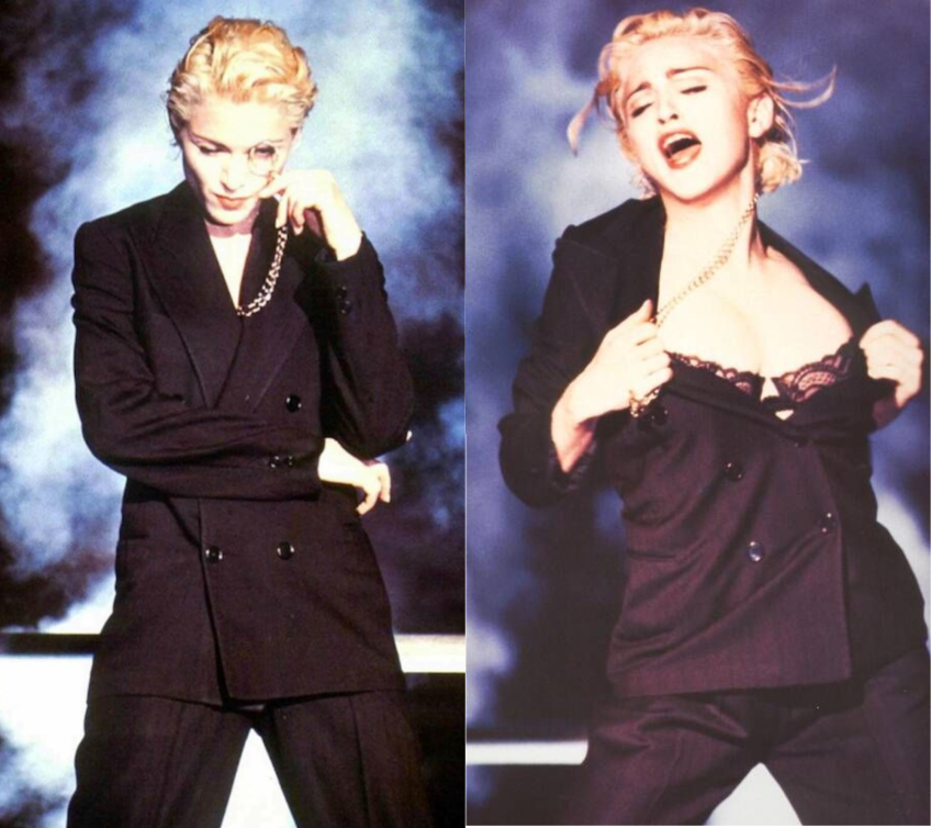Madonna no videoclipe da música "Express Yourself", de 1989 / Madonna/YouTube/Reprodução