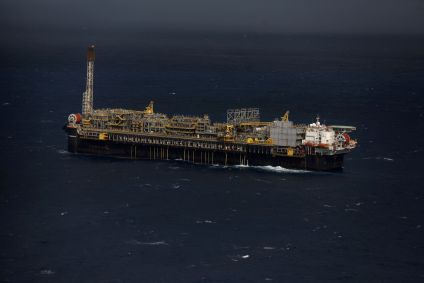 Visão geral da plataforma de petróleo P-66 da Petrobras