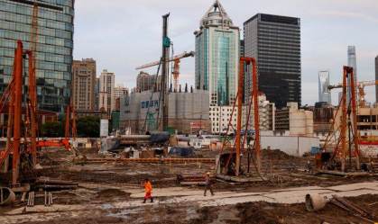 Construção em Xangai, China