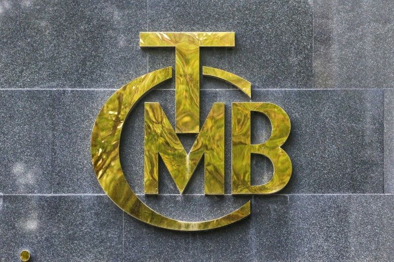 Logo do banco central da Turquia em sua sede em