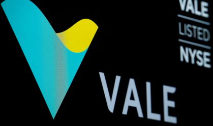 Logo da Vale em display da NYSE em Nova York