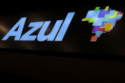 Logo da Azul no Aeroporto de Congonhas, São Paulo