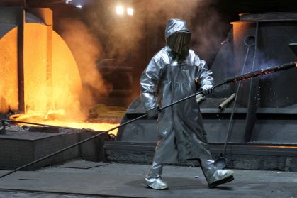 Siderúrgica da ThyssenKrupp em Duisburg, Alemanha
