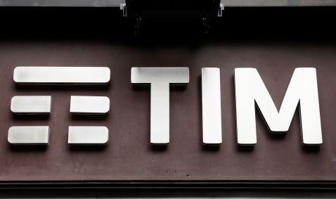 Logo da Telecom Italia (TIM) em Roma