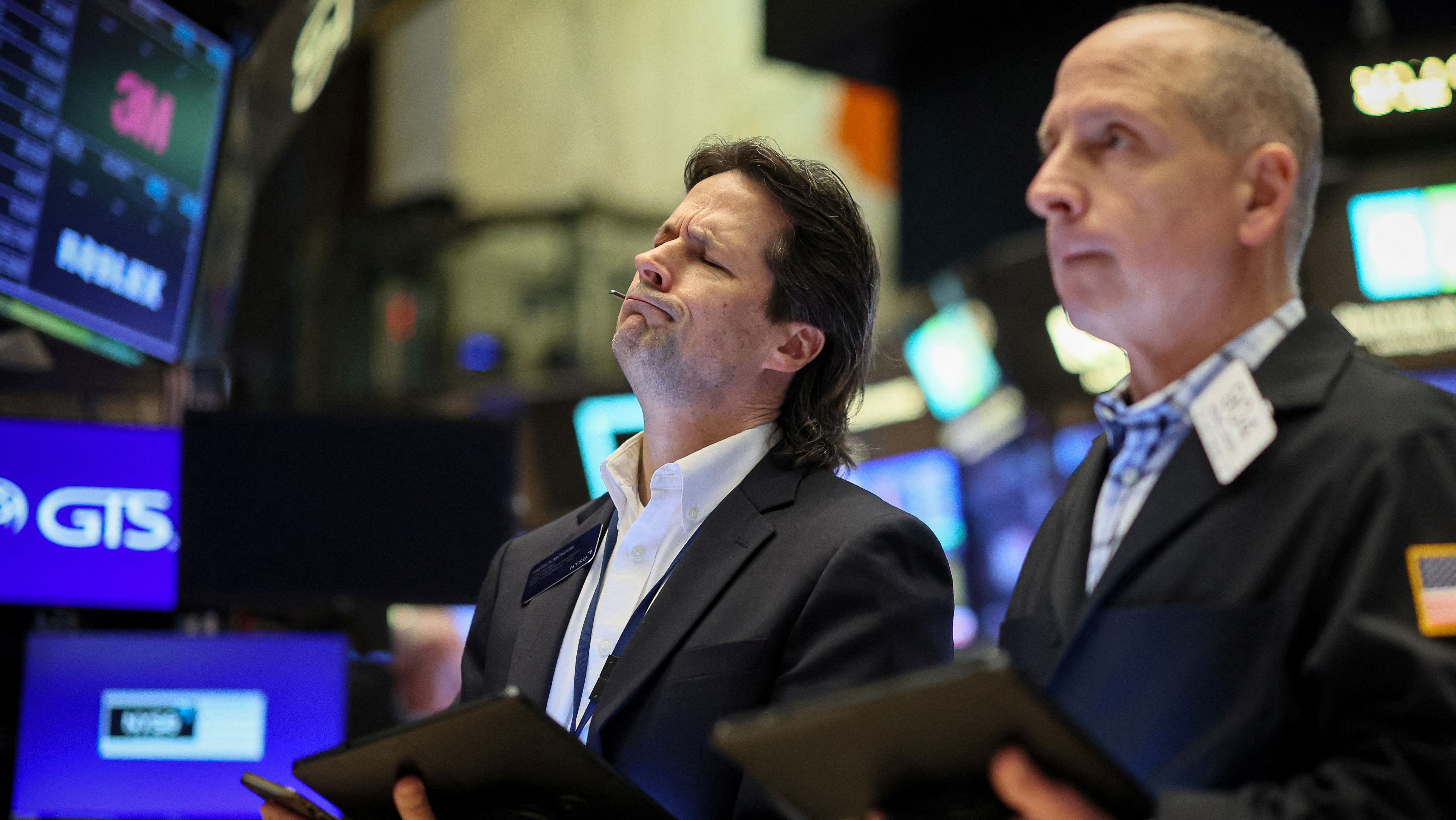 Operadores na bolsa de Nova York