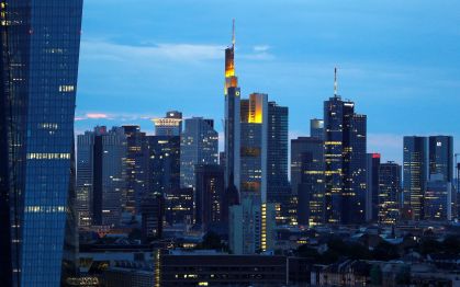 Vista do distrito financeiro de Frankfurt, na Alemanha
