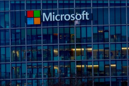 Logo da Microsoft perto de Paris