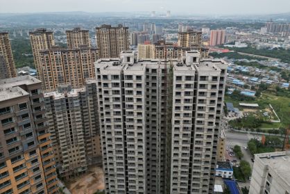 Prédios em construção em Tongchuan, China