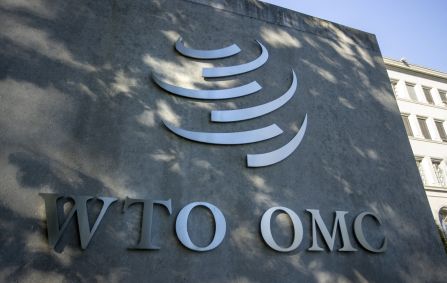 Logo da OMC em sua sede em Genebra