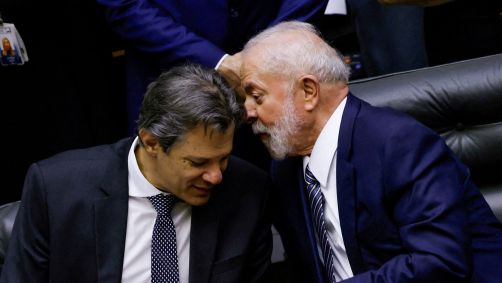 O presidente Luiz Inácio Lula da Silva e o ministro da Fazenda, Fernando Haddad