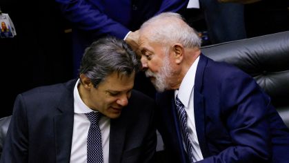 O presidente Luiz Inácio Lula da Silva e o ministro da Fazenda, Fernando Haddad