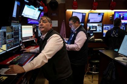 Operadores na bolsa de Nova York