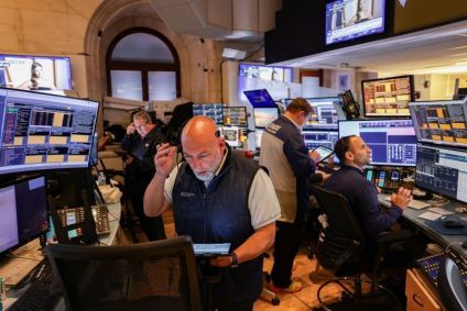 Operadores na bolsa de Nova York